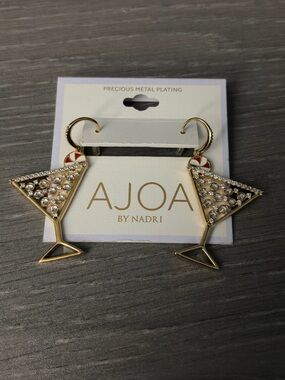 AJOA by Nadri Holi-Daze Peppermint Martini Drop Earrings